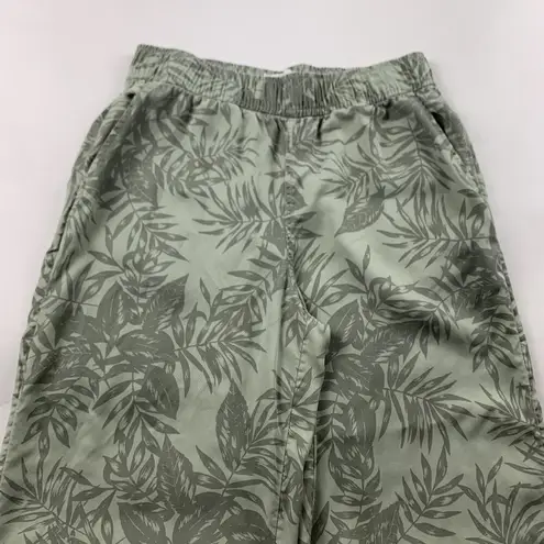 C&C California Soft Sage Palm Print Tencel Wide Leg Lounge Pant S