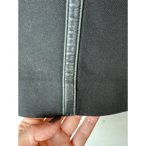 Burberry  Skirt Women 12 Black Leather Trim Straight Pencil Designer Luxury