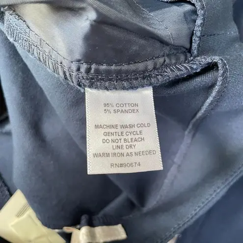 Boston Proper Trouser Pants Womens 6 Slim Ankle Navy Blue Side Zip NEW