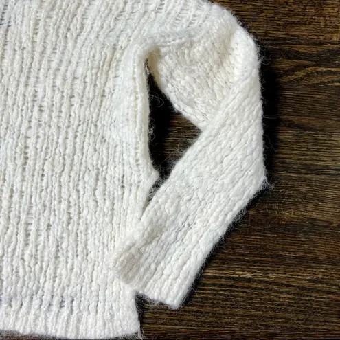 Line The Label White Baby Alpaca & Wool Blend V Neck Cropped Sweater Size XS