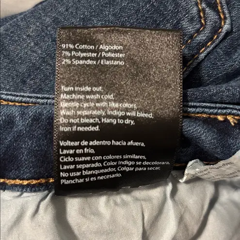 Risen Frannie Palazzo Raw Hem Jeans Size 5/27 Dark Wash Wide Leg Cropped EUC