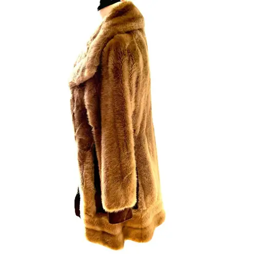 Tissavel Faux Fur Suede Jacket | Vintage | Bohemian, Fully Lined | Fits like Med Brown