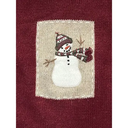 Croft & Barrow  Full Zip  Cardigan Christmas sweater M Snowman Wool Angora blend