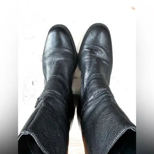 Coach and Four black ankle boots with buckle detail, zip back, genuine leather Size 7.5