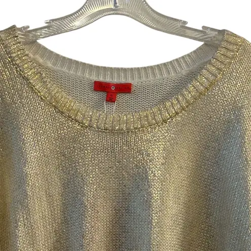 Ivanka Trump Women's Gold Shimmer Pullover Sweater XL