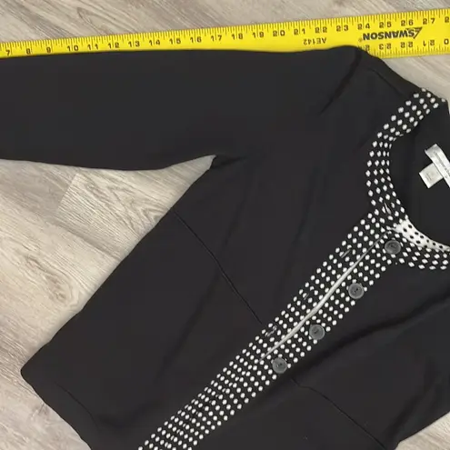 Christopher & Banks Black & White Long Sleeve Mock Cardigan Sweater with Tank S