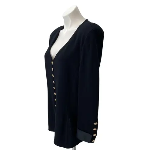 St. John EVENING Santana Knit Triple Style Rhinestone Button Cardigan Size 12