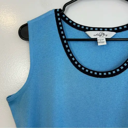Ming Wang Light Blue Sleeveless Blouse/Tank Size Large