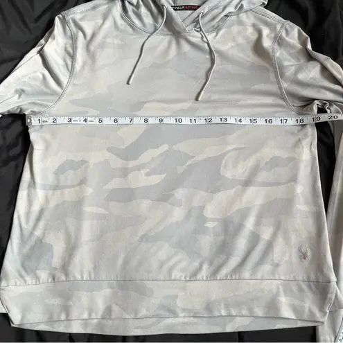 Spyder Active Women's Gray Camo Hoodie, Hooded Sweatshirt Size Small