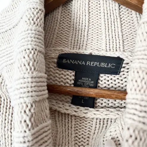 Banana Republic Tan Chunky Knit Turtleneck Sweater Size Large