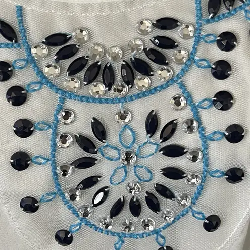 Three Pink Hearts Womens Blouse Sz XL Beaded Rhinestone Retro Hipster Boho Chic