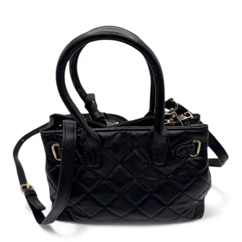 Badgley Mischka Mini Tote Crossbody Bag Black Quilted Padlock New With Tags