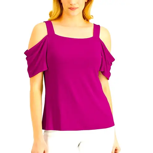 JM Collection Fuschia Cold-Shoulder