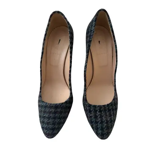 J CREW Collection Fall Wool Plaid Heels Size 9.5