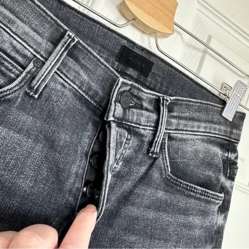 MOTHER The Stunner Ankle Fray Jeans in Friday The 13th Denim Casual Size 25 Black