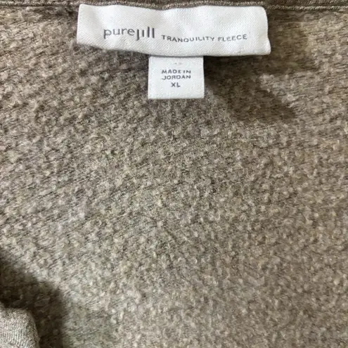 Pure J Jill Tranquility Fleece Tunic Sweatshirt Womens XL Beige Stretch Blouse