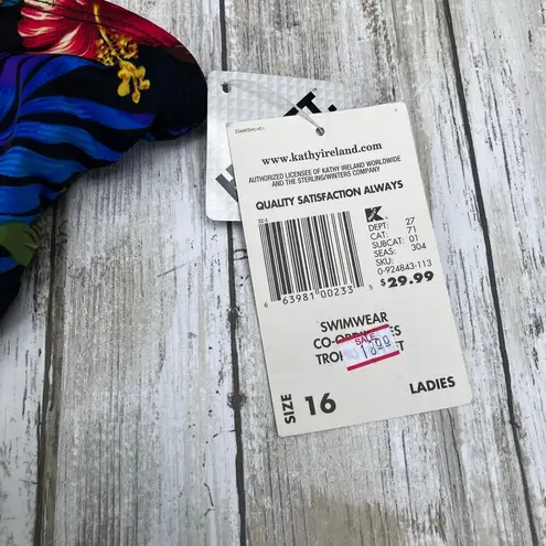 Kathy Ireland VTG One Piece Swimsuit Med Deadstock Floral Tropical Beach Resort