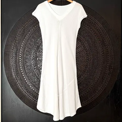 Oh My Gauze Cotton Midi Dress Size 1 S/M White Boho Lagenlook Beachy Coastal Size M