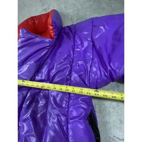 Norma Kamali Vtg ORIGINAL 1980 OMO REVERSIBLE SLEEPING BAG COAT Purple and Red