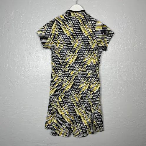 Bermuda  Sands Women S Yellow Black White Golf Dress Short Sleeve 1/4 Zip Pockets