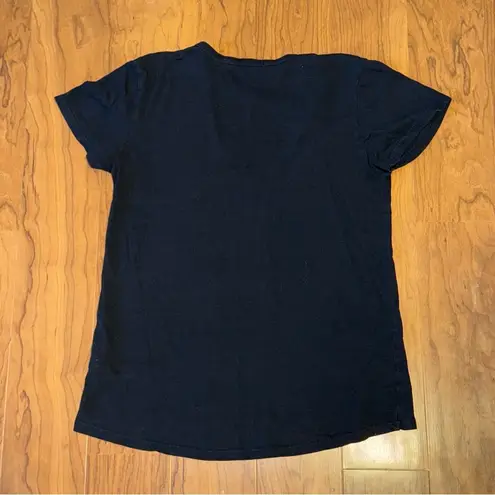 Pam & Gela Distresssed Tee Shirt Short Sleeve Black Small