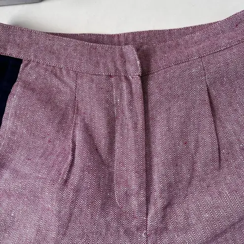 VALIJA Pleated Womens Shorts Sz Small ColorBlock Chevron High Rise 2" Red Preppy