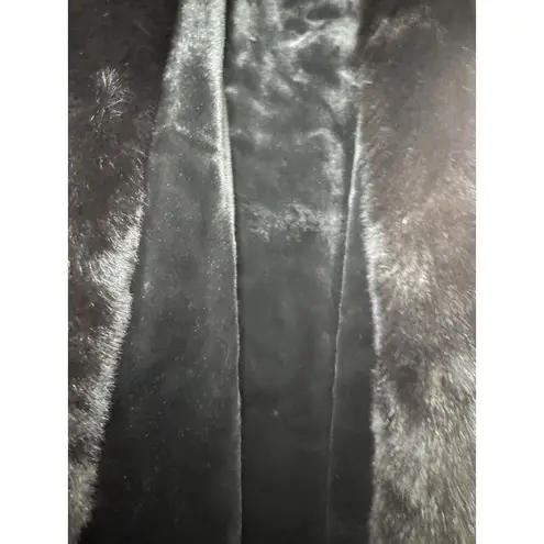 Marvin Richards Vtg Reversible Long Faux Fur Coat Sz 1X Black