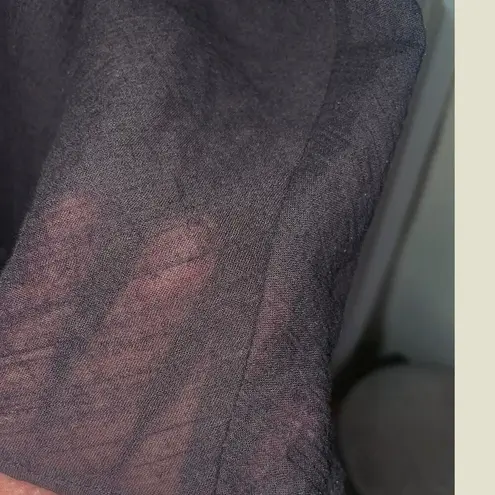 Formal Black Dress Wood Beads Strap by Robbie B Size 12 100% Cotton Lined Ruffle