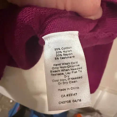 Talbots  Magenta Cashmere blend cardigan sweater size medium