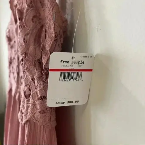 Free People  Adella Boho Slip Dress in Rose XS NWT