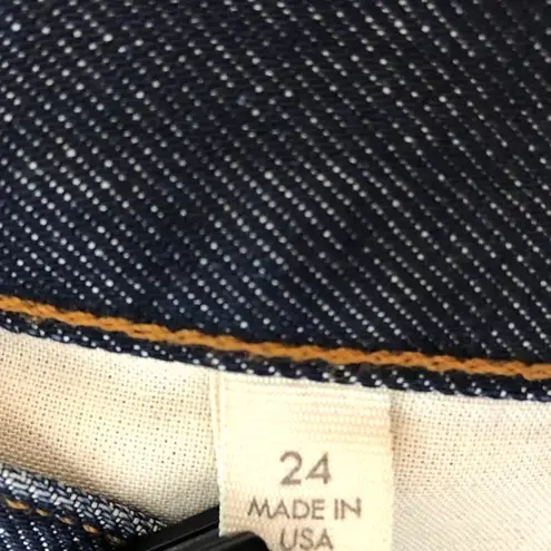 Crippen Dark Rinse Denim Slim Straight Cropped Jeans Deep Blue Size 24