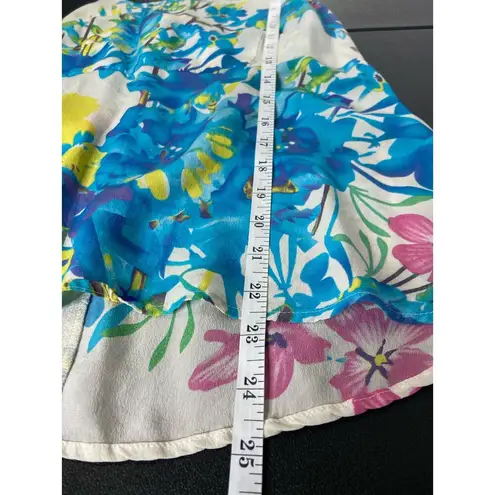 Yumi Kim Floral Silk Spaghetti Strap Top Womens XS Scoop Neck Flowy Feminine