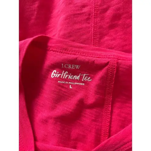 J. Crew Girlfriend Crewneck Tee Shirt Pink Short Sleeves Top Womens Size Large