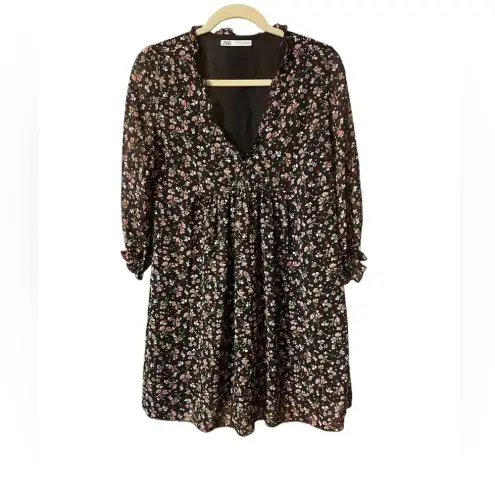 ZARA  FLORAL BABYDOLL BOHEMIAN COTTAGE DRESS