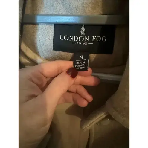 London Fog Women's Beige Wool Blend Peacoat Size M Mid-Length Winter
