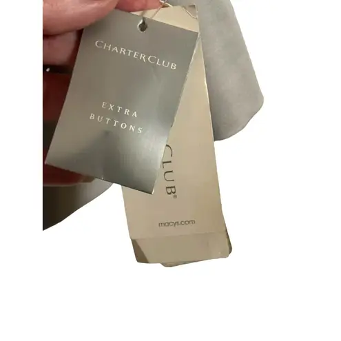 Charter Club Gray Peplum Button Front Blazer Jacket Size 12 NWT
