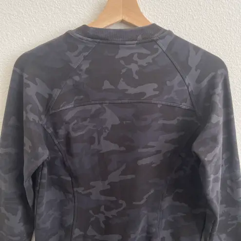 Lululemon Womens Incognito Camo Multi Grey Black Scuba Crew Pullover Sweatshirt