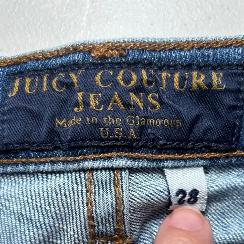 Juicy Couture  Blue Flare Denim Jeans 28‎ Cut 611603 Style 20159 ZB Distressed