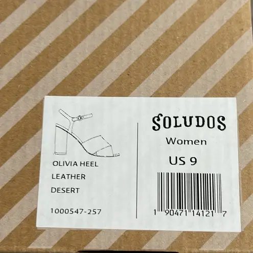Soludos Olivia Leather Heels in Desert Size 9