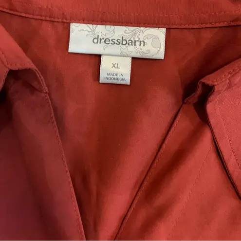 Dress Barn Burnt orange V-neck button up shirt size XL