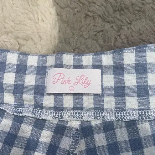 Pink Lily  Gingham Side Zip shorts