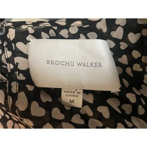 Brochu Walker 100% Silk Heart Print Sleeveless Blouse Size Medium