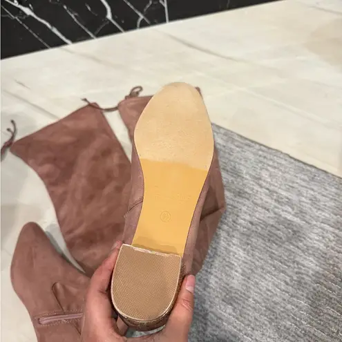 Catherine Malandrino Blush Pink Gold Glitter Heel Thigh High Boots Holidays