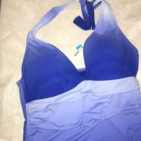 Bleu Rod Beattie New Blue tie dye Tankini Top 10