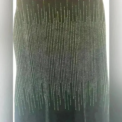 Ronni Nicole Vintage Black Velvet Sparkly Semiformal Maxi Dress Size 12P