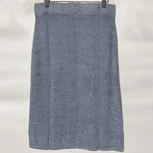 Isaac Mizrahi New Cozy Knit Elastic Waist Sweater Skirt Steel Blue Size Medium