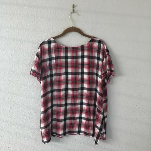 Isabel Maternity Red Plaid Short Sleeve Top