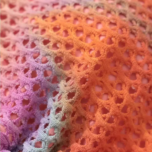 BERLOOK Orange Crochet Halter Triangle Bikini TOP ONLY 14 Size XL