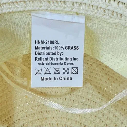 Straw Sun Hat Wide Brim Floral Bow 100% Grass Small Beachy Summer Chic Vacation Pink