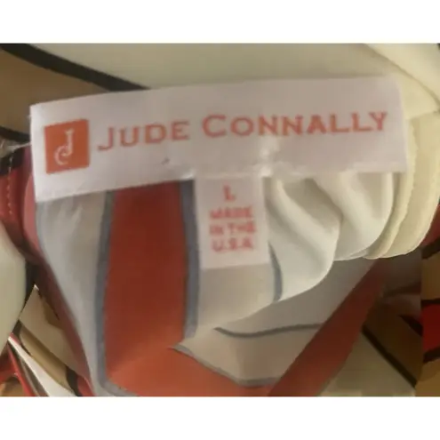 JUDE CONNALLY Smooth Stretch Tank Orange Brown Geo Print Tunic Mod L Large